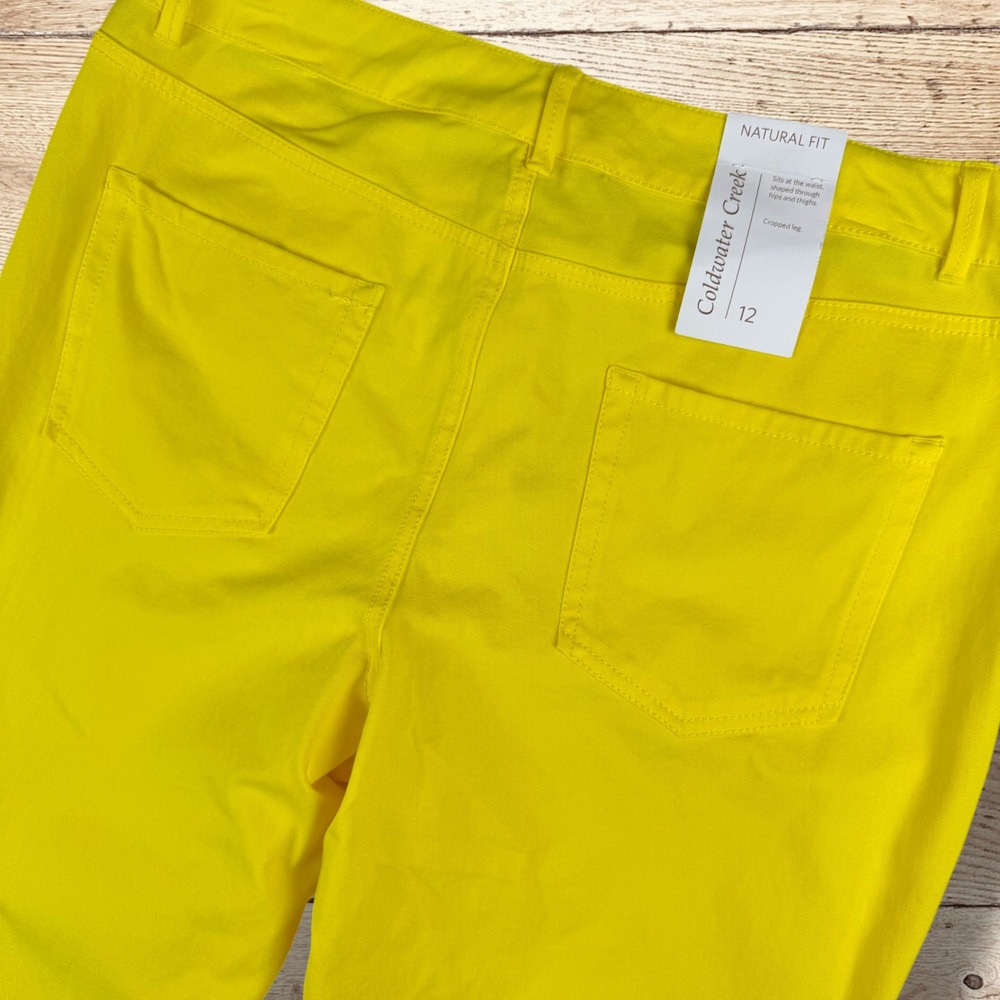 COLDWATER CREEK‎ Womens Natural Fit Cropped Jeans Pants Size 12 Yellow NWT - Picture 4 of 9
